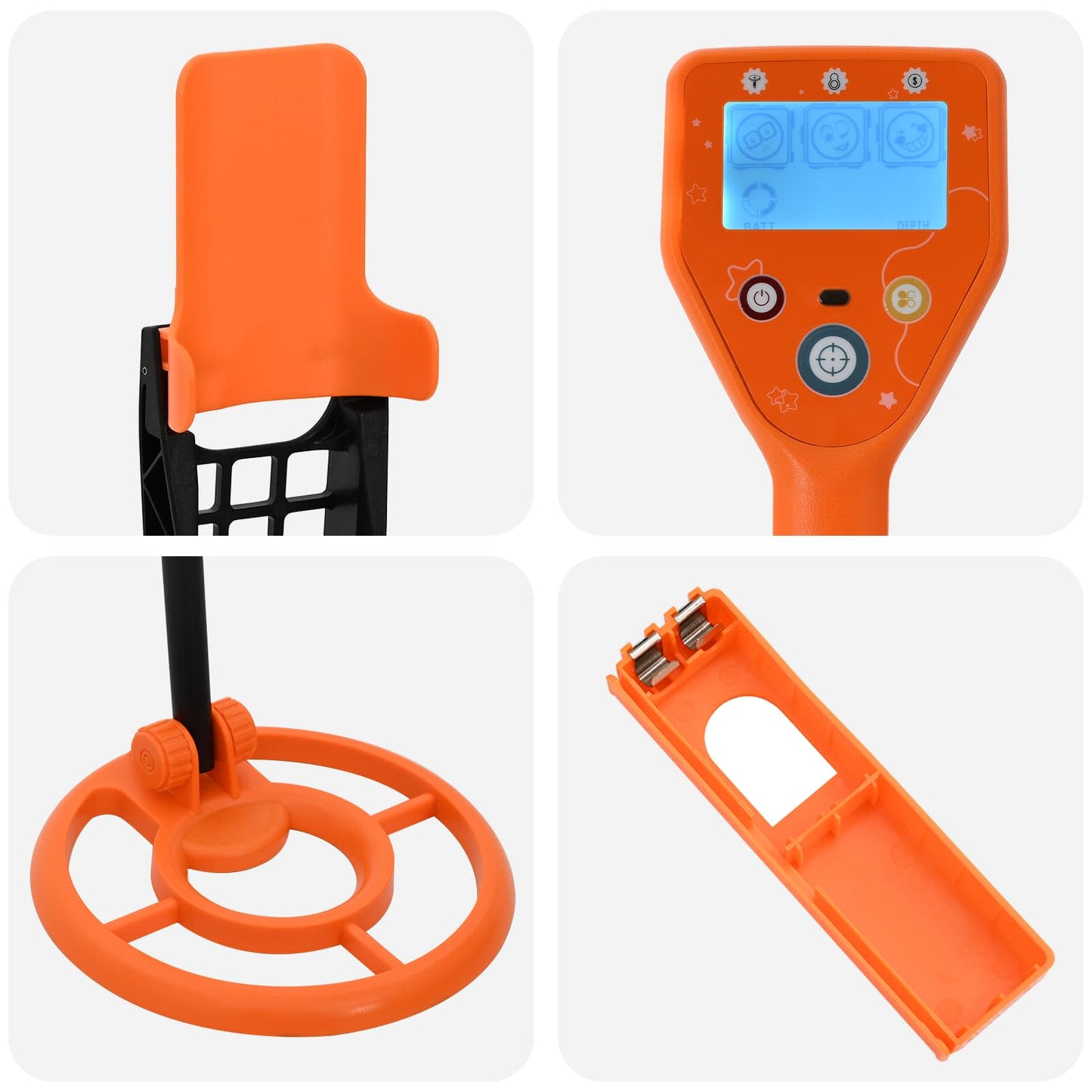 Metallsøker med LCD-skjerm 2 modeller 19 cm spole Gul