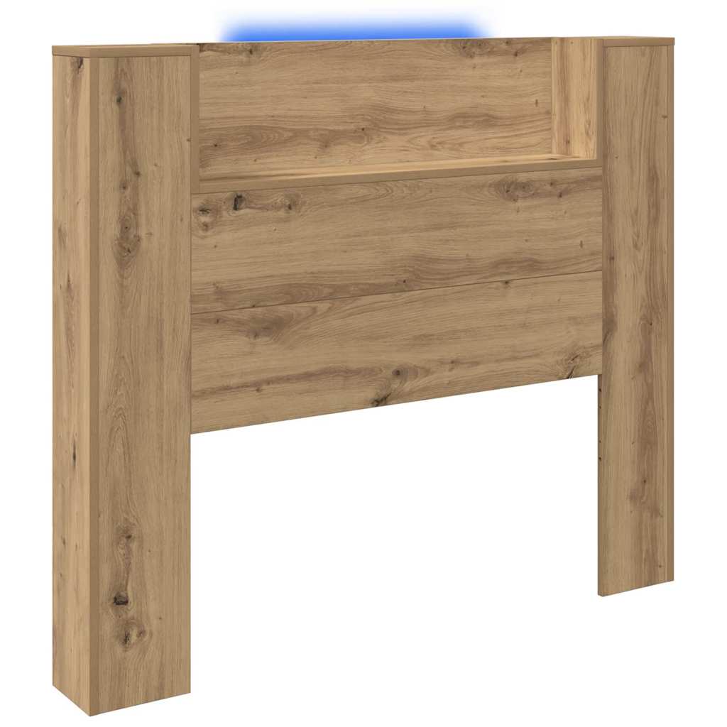 Lagringshodegavl med LED Artisan eik Konstruert tre