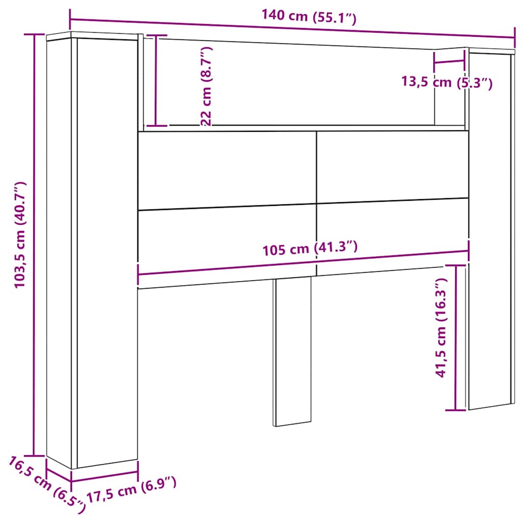 Hodegavl Gammelt tre 140 x 17 x 104,5 cm Konstruert tre
