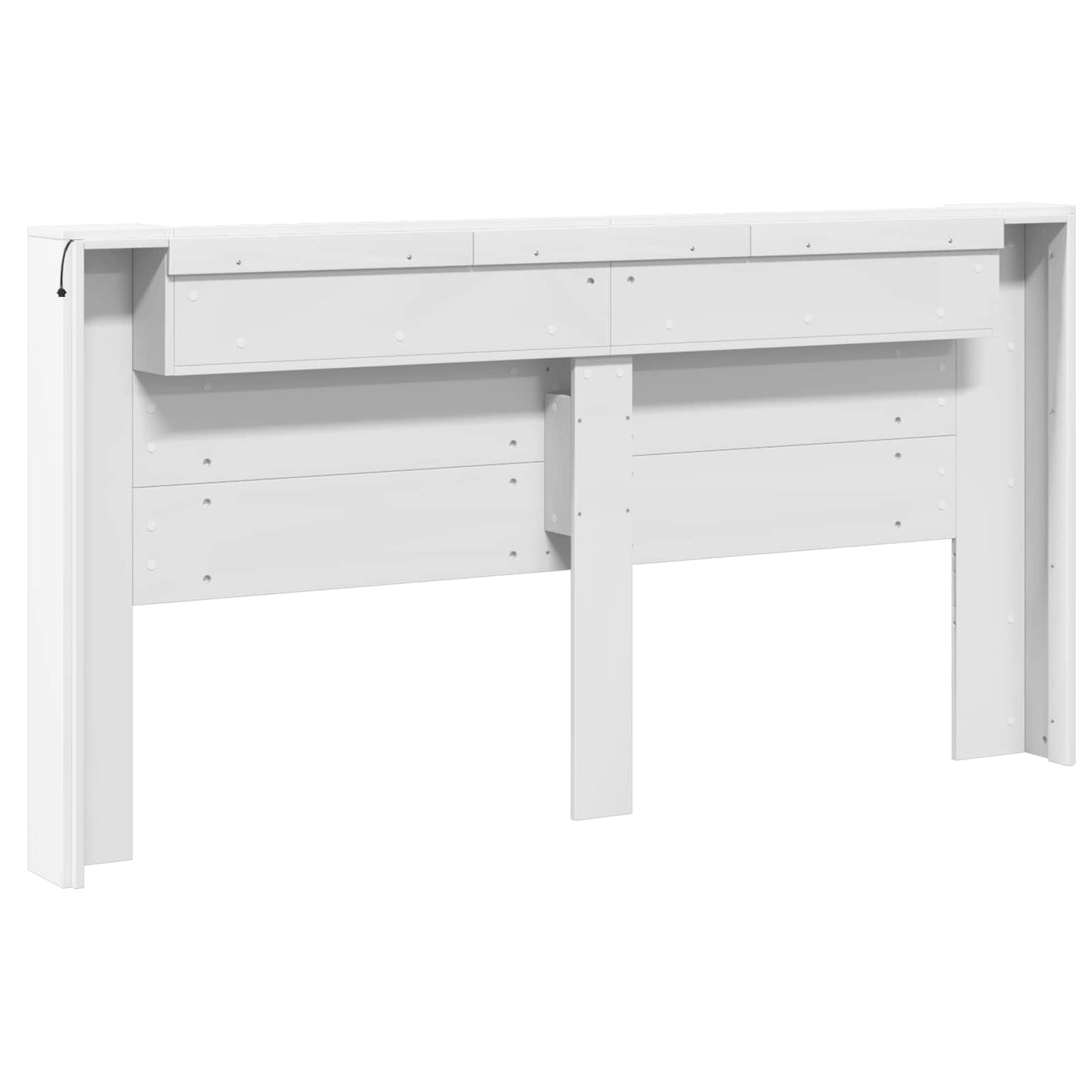 Hodegavl med hylle Hvit 200 x 16,5 x 103,5 cm Konstruert tre