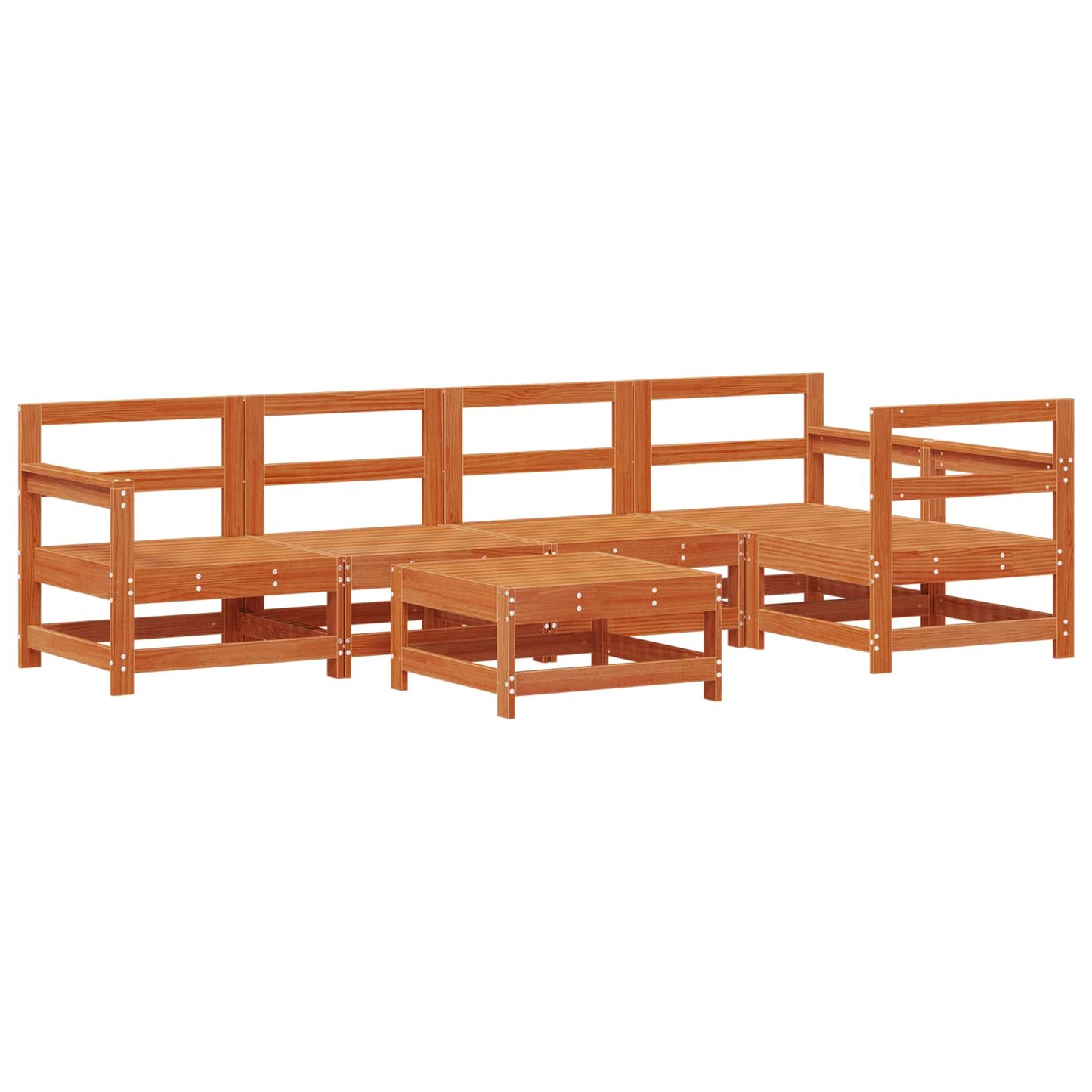 Hage lounge sett 6 pcs VoksBrun Massiv furu vidaXL