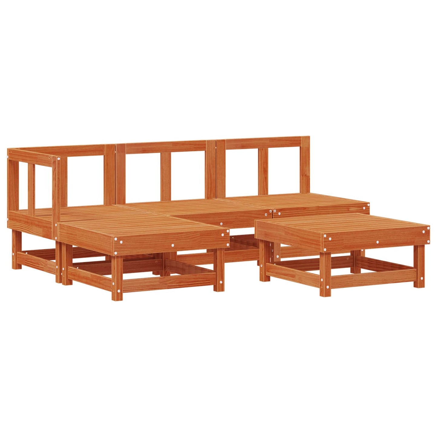 Hage lounge sett 5 pcs VoksBrun Massiv furu