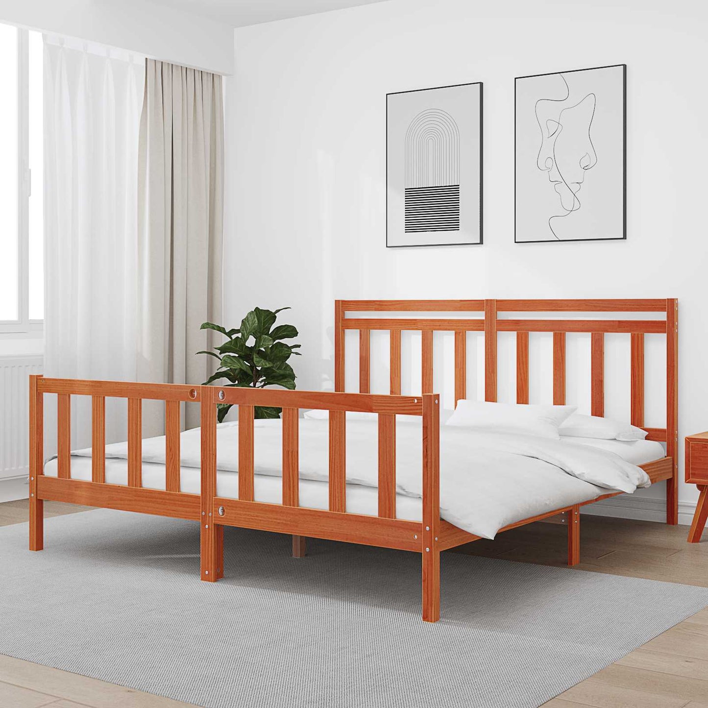 Sengestamme 2 pcs Vokset Brun 205,5 x 185,5 x 100 cm
