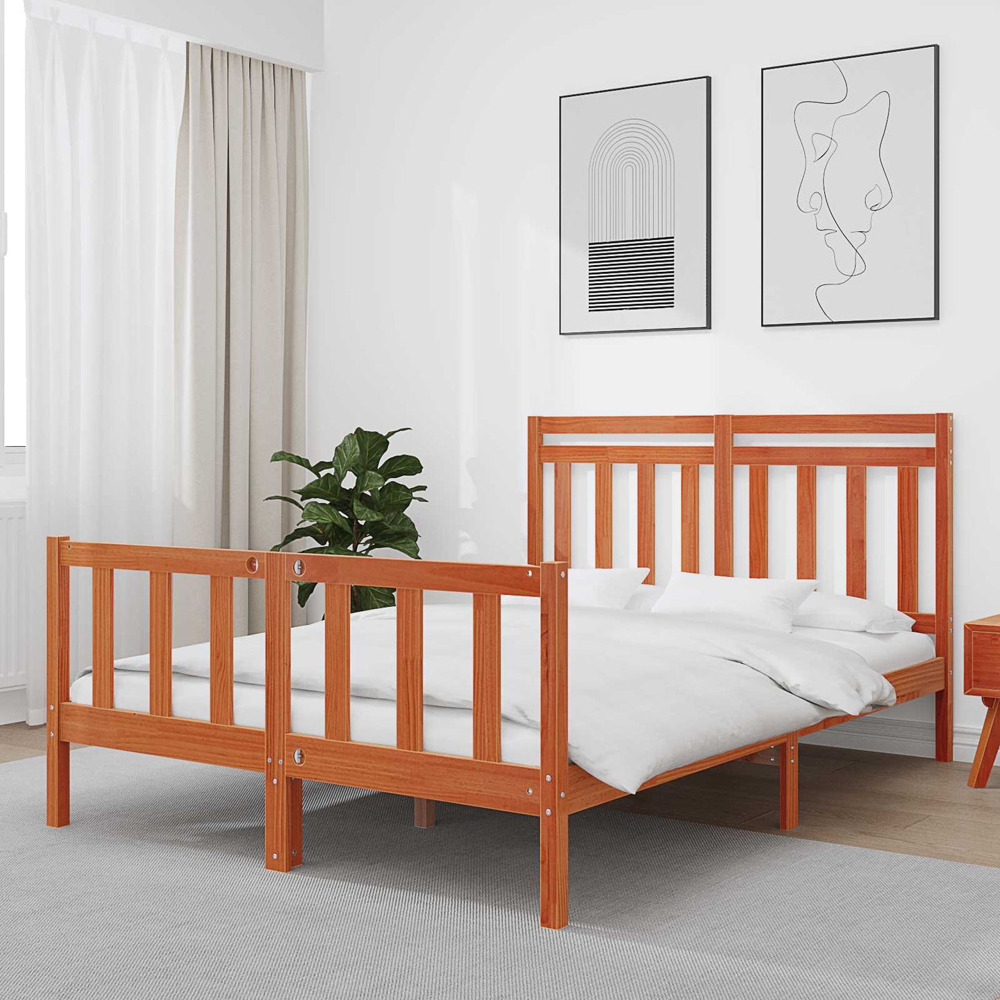 Sengestamme 2 pcs Vokset Brun 205,5 x 145,5 x 100 cm