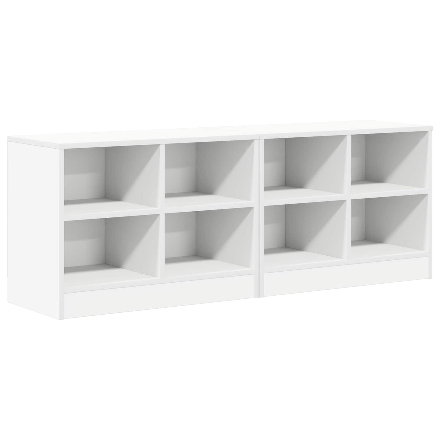 Sengeskap med hylle 2 pcs Hvit 66 x 33 x 48 cm Konstruert tre