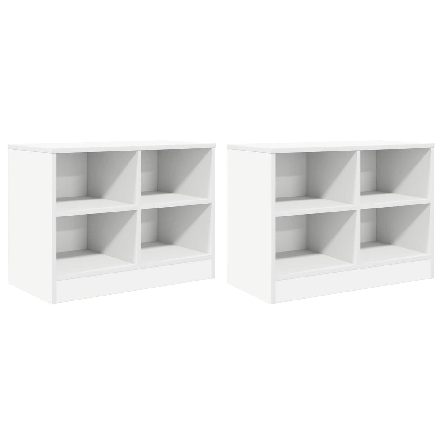 Sengeskap med hylle 2 pcs Hvit 66 x 33 x 48 cm Konstruert tre