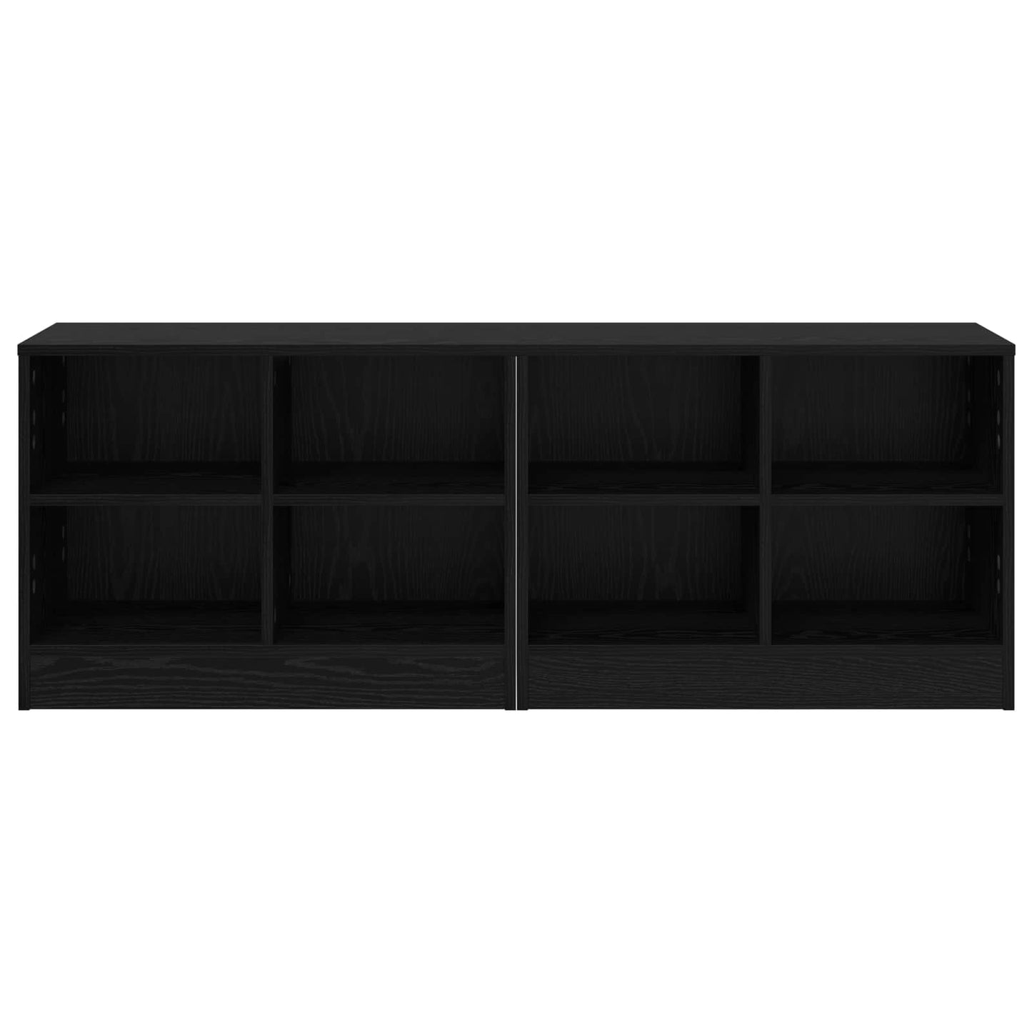 Sengeskap 2 pcs Svart eik 66 x 33 x 48 cm Konstruert tre