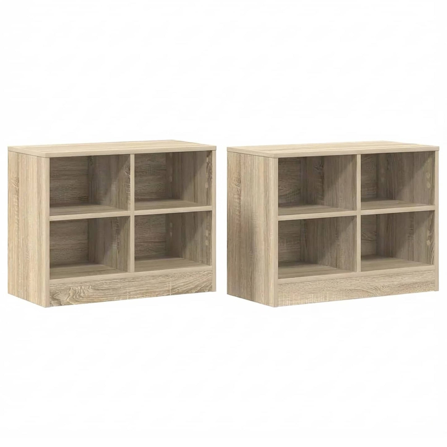 Sengeskap 2 pcs Sonoma eik 66 x 33 x 48 cm Konstruert tre