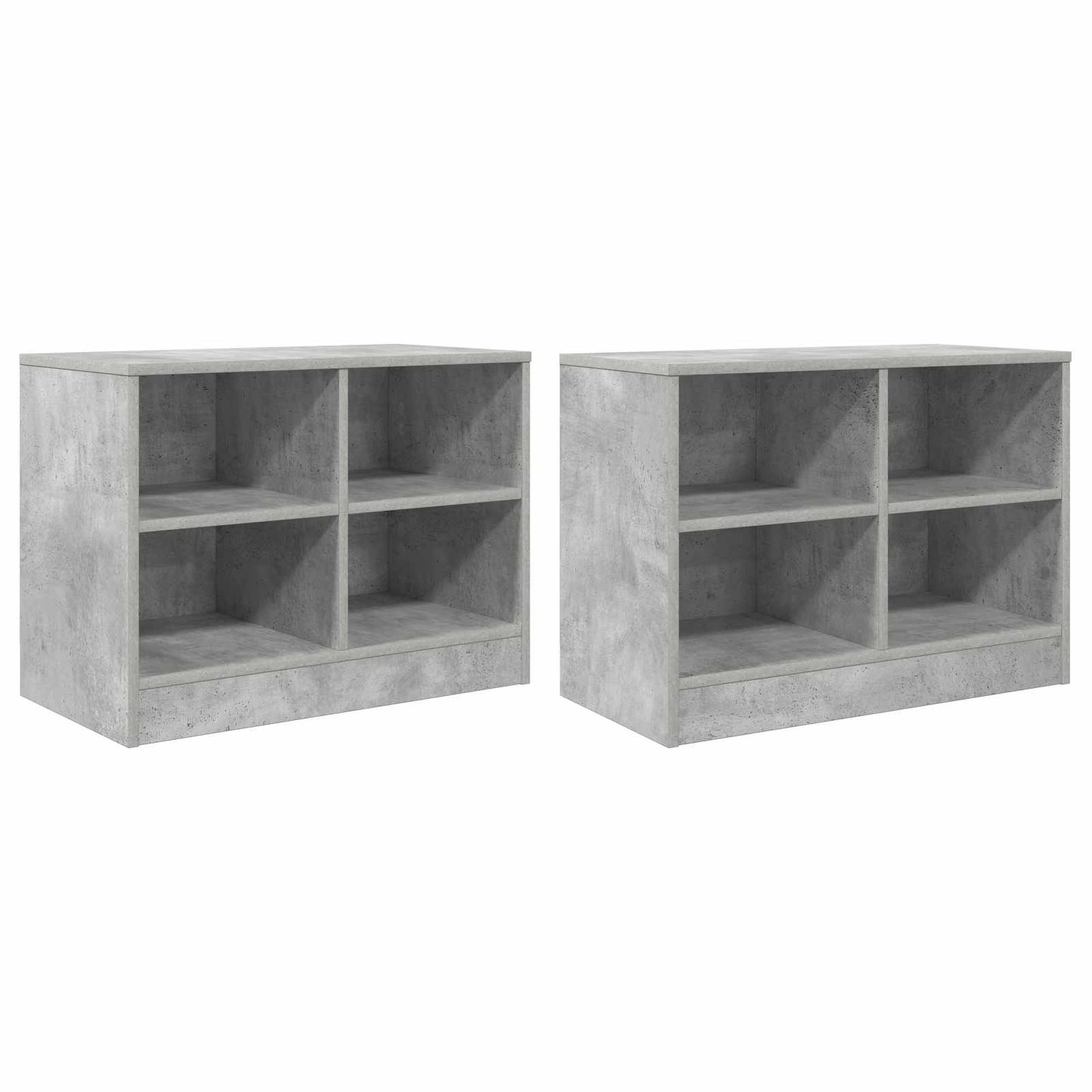 Sengeskap 2 pcs Betonggrå 66 x 33 x 48 cm Konstruert tre