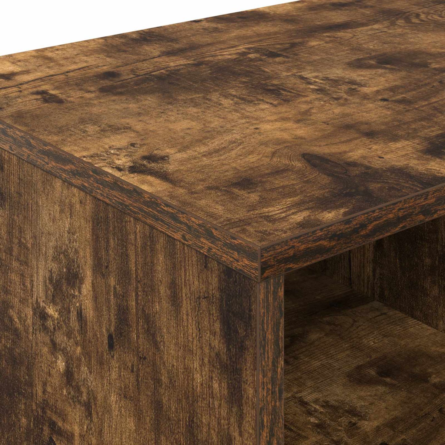 Sengeskap 2 pcs Røkt Eik 66 x 33 x 48 cm Konstruert tre