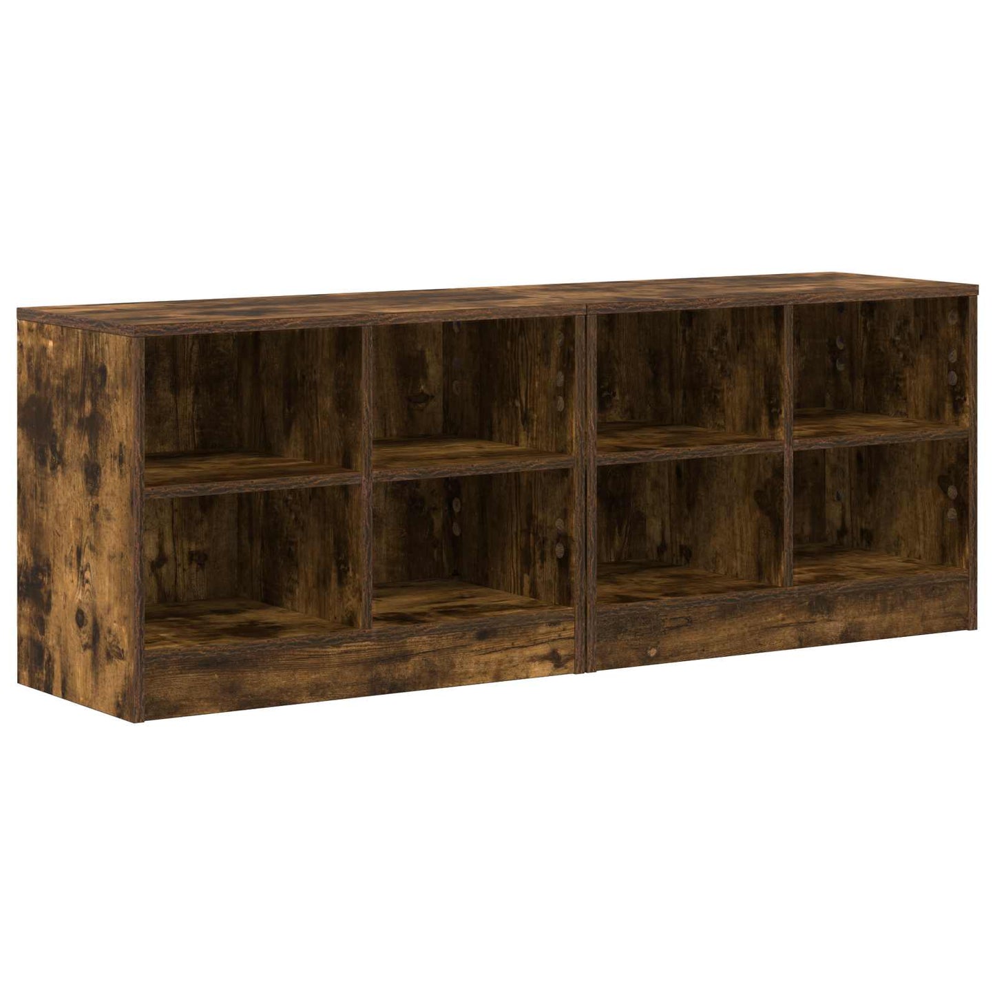 Sengeskap 2 pcs Røkt Eik 66 x 33 x 48 cm Konstruert tre