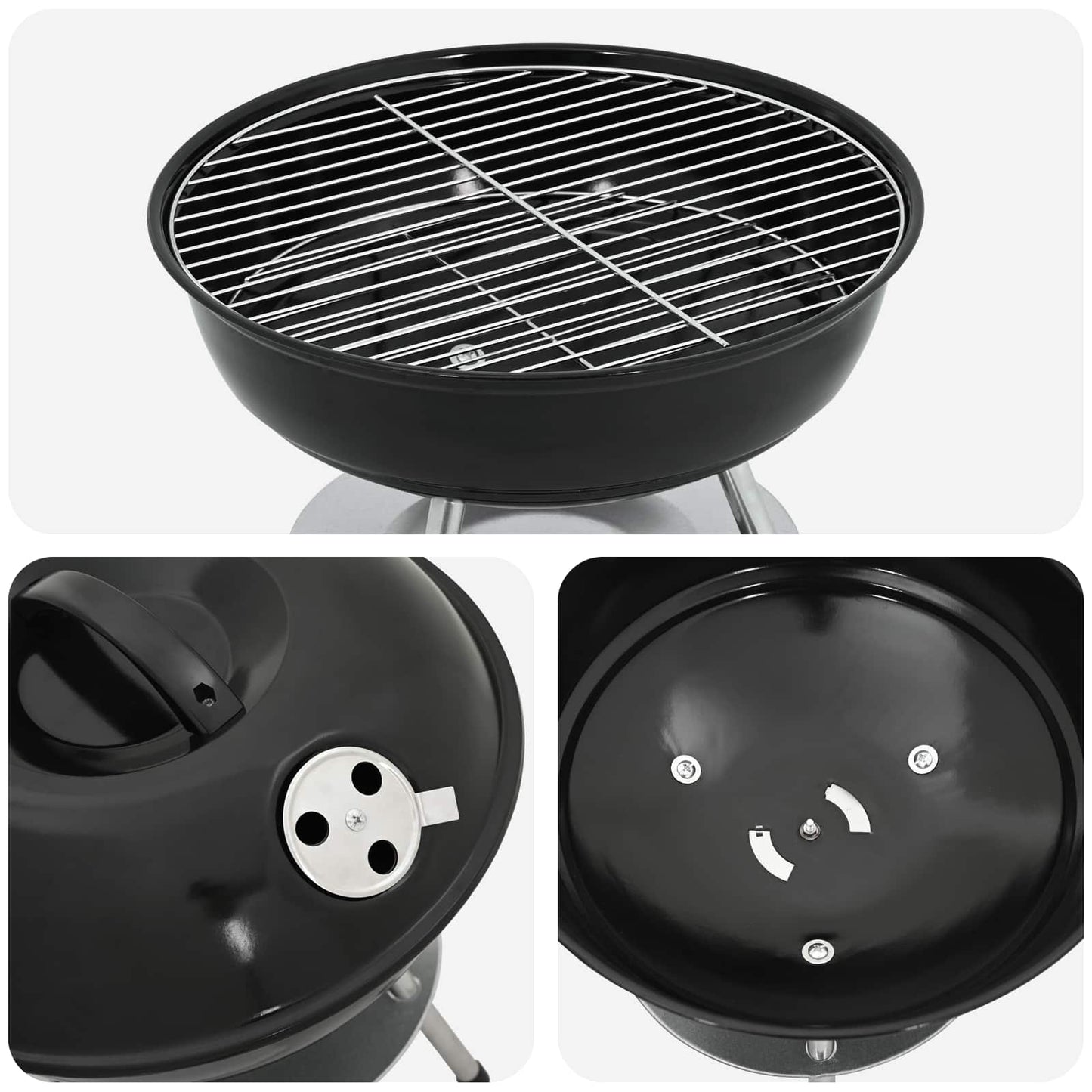 Kullgrill Svart 36,5 x 36,5 x 40 cm