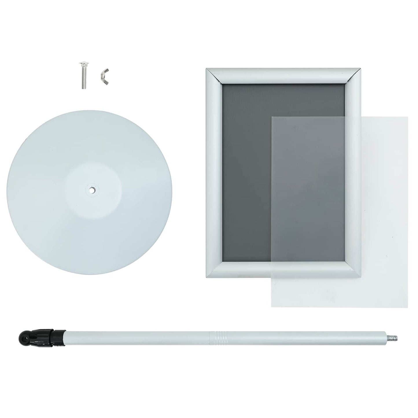 Pedestal plakatstativ sølv 33 x 33 x 126 cm PVC og stål