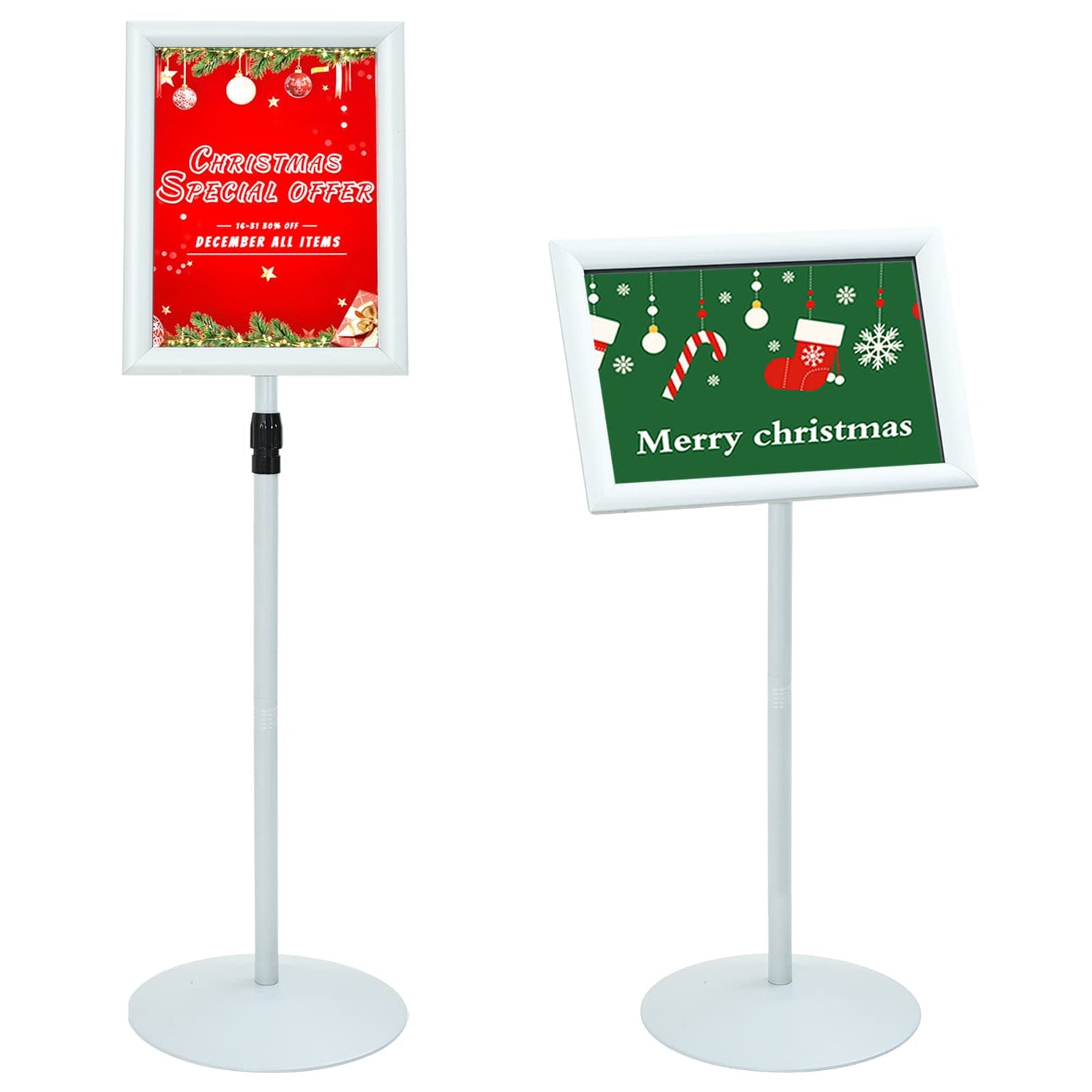 Pedestal plakatstativ sølv 33 x 33 x 126 cm PVC og stål