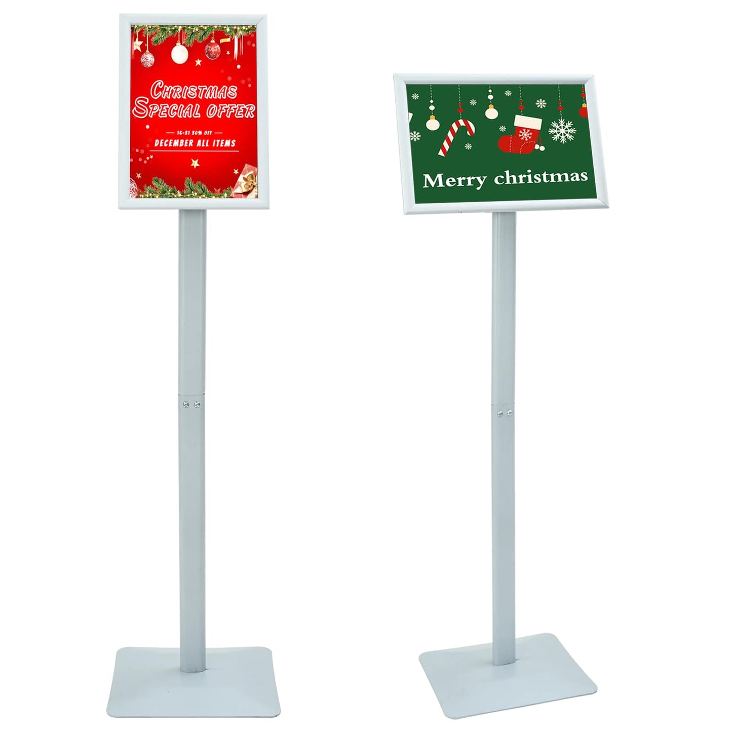 Pedestal plakatstativ sølv 32 x 27 x 119 cm Gjutjern