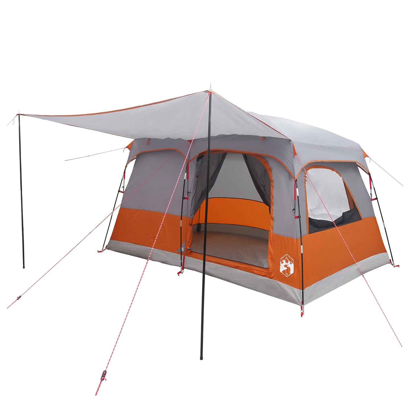 Familietelt med tak Grå og Oransje 320 x 210 x 180 cm Polyester