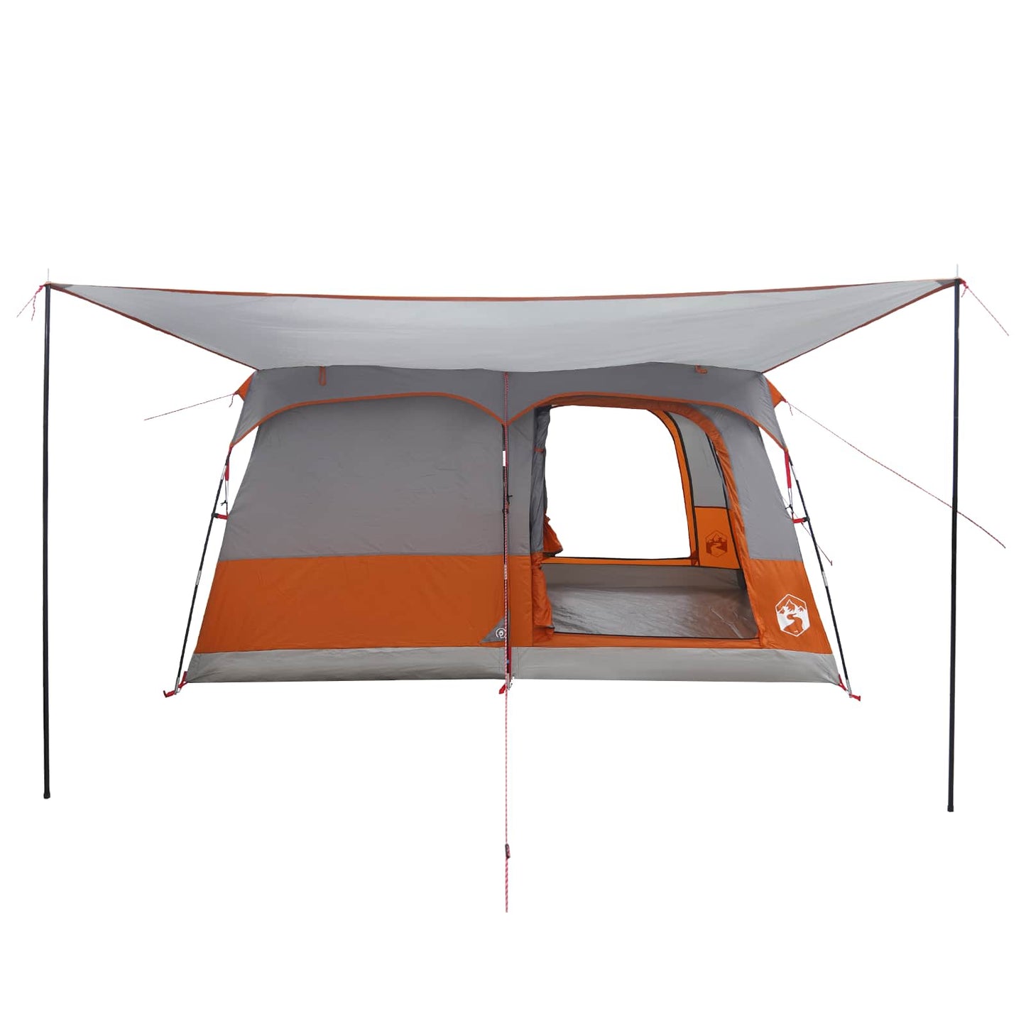 Familietelt med tak Grå og Oransje 320 x 210 x 180 cm Polyester