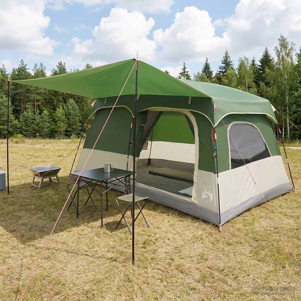 Familietelt med tak Grønn 380 x 260 x 190 cm Polyester