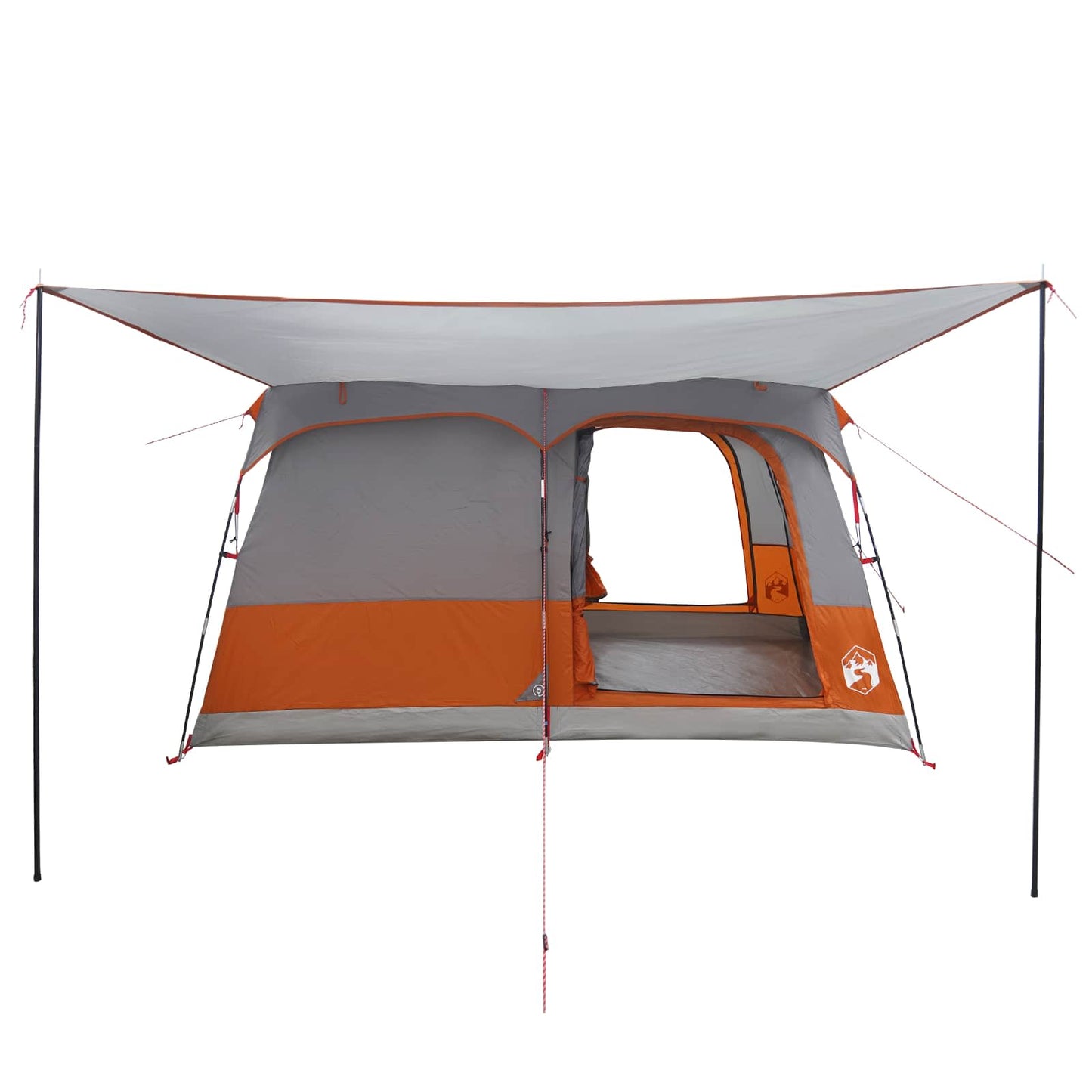 Familietelt med tak Grå og Oransje 380 x 260 x 190 cm Polyester