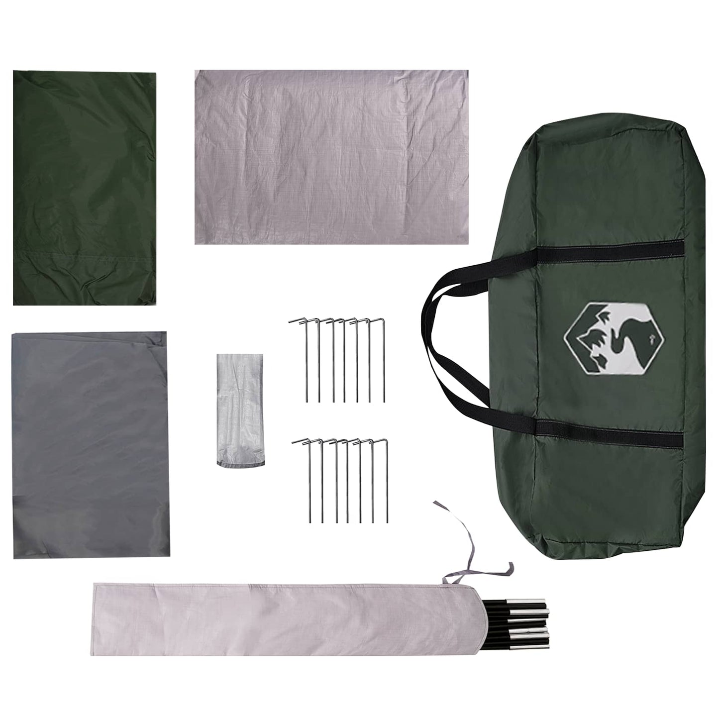 Familietelt med tak Army grønn 380 x 260 x 190 cm Polyester