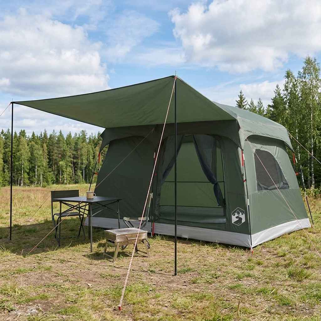 Familietelt med tak Army grønn 380 x 260 x 190 cm Polyester