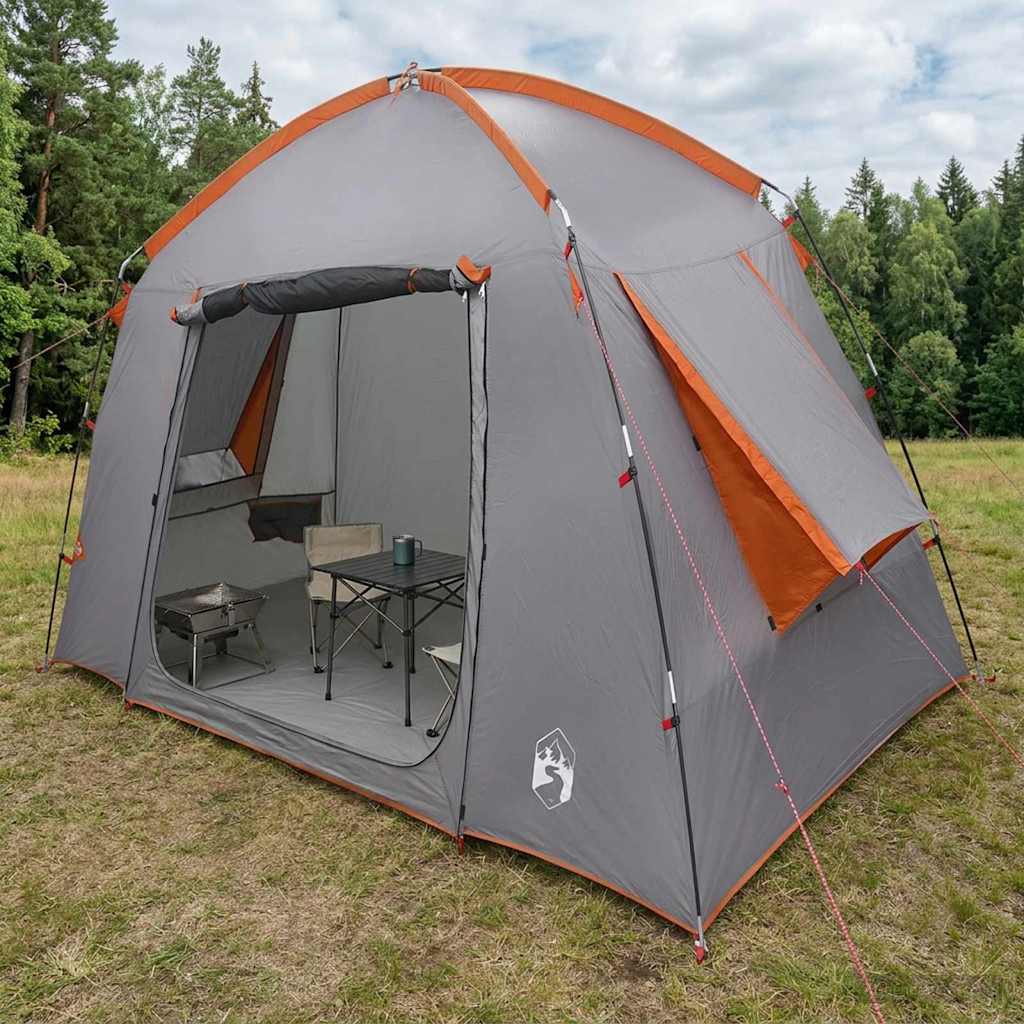 Hyttetelt med tak Grå og Oransje 210 x 210 x 138 cm Polyester