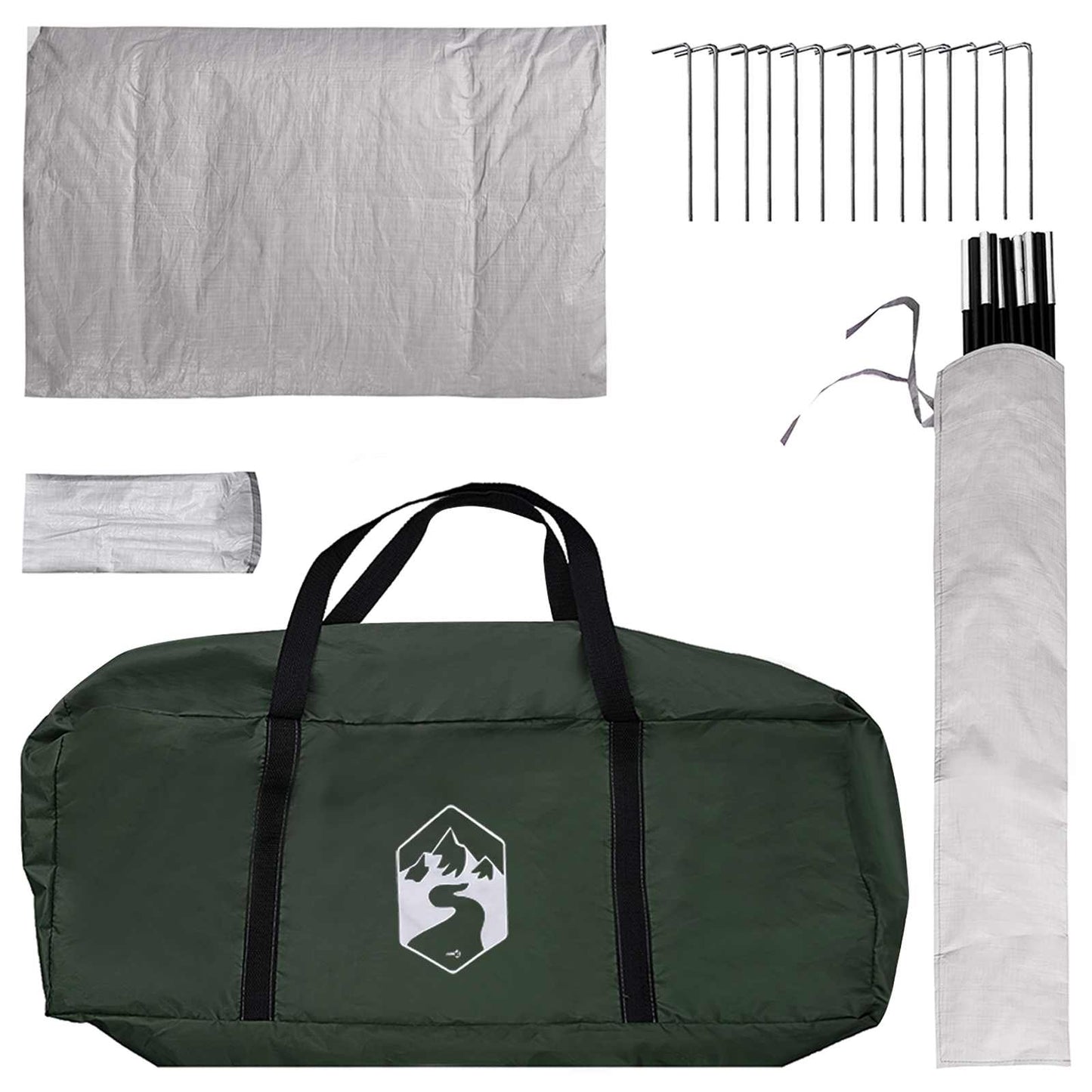 Hyttetelt med tak Army grønn 210 x 210 x 138 cm Polyester