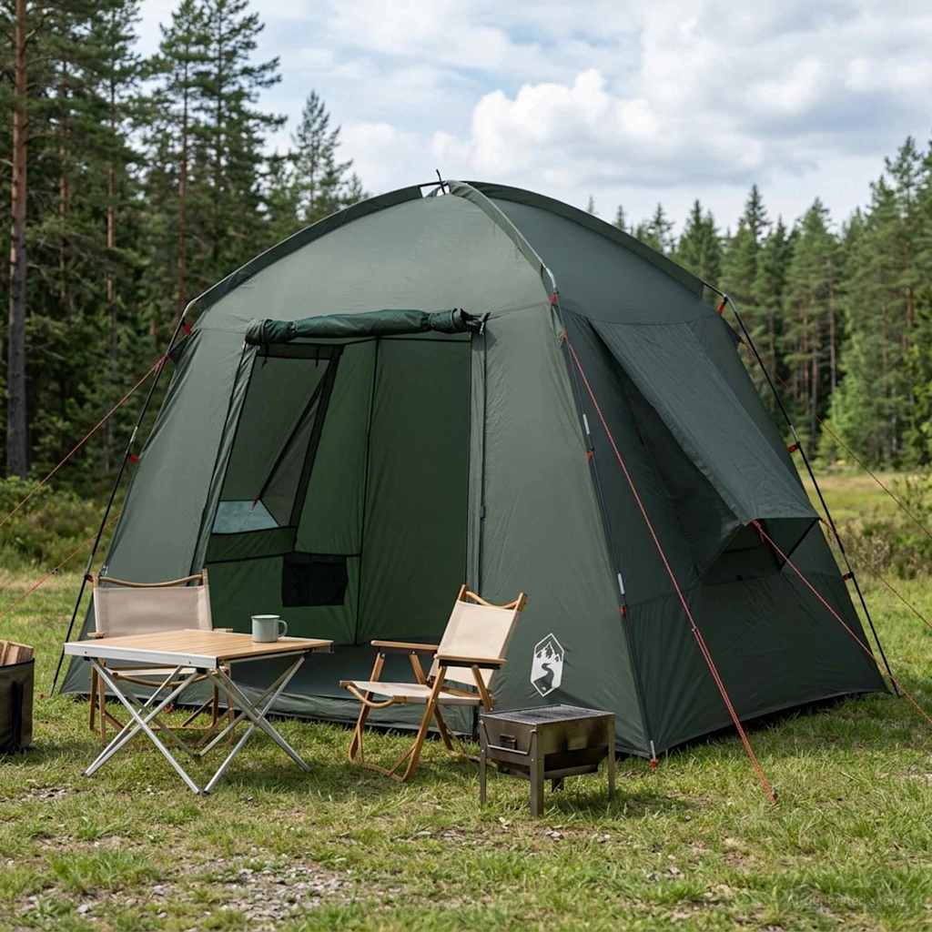 Hyttetelt med tak Army grønn 210 x 210 x 138 cm Polyester