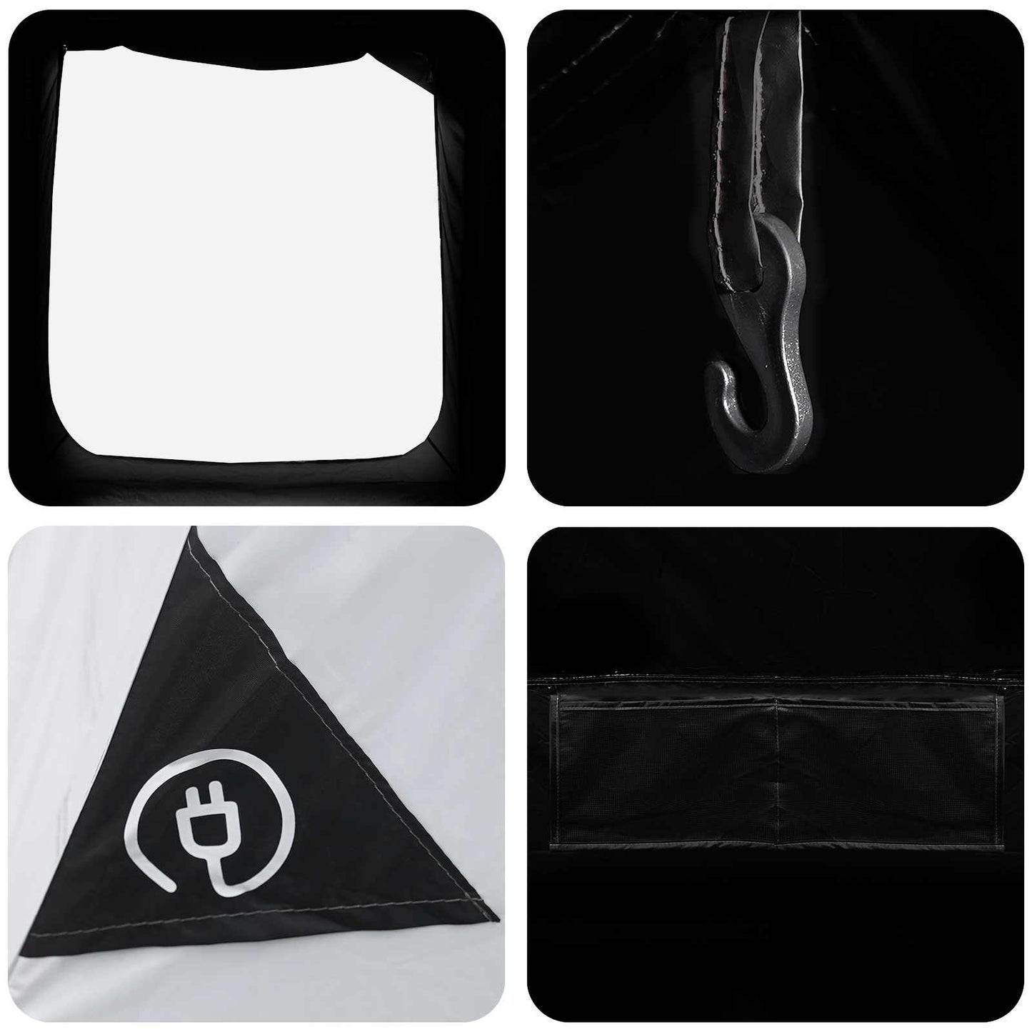 Hyttetelt med tak Hvit Blackout 210 x 210 x 138 cm Polyester