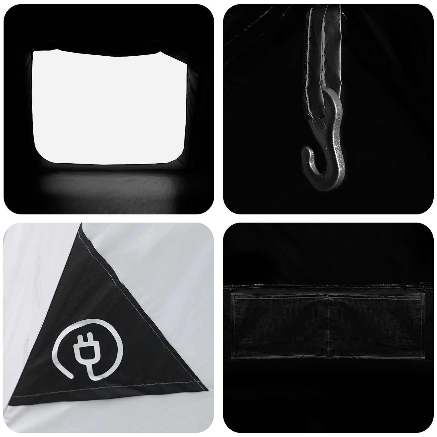 Hyttetelt med tak Hvit Blackout 400 x 210 x 180 cm Polyester