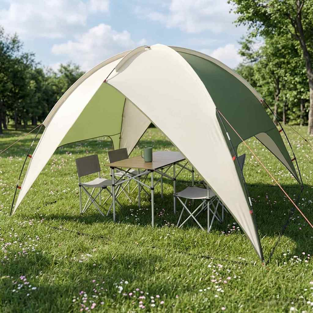 Camping Telt med Regntrekk Vanntett Grønn 245 x 245 x 149 cm
