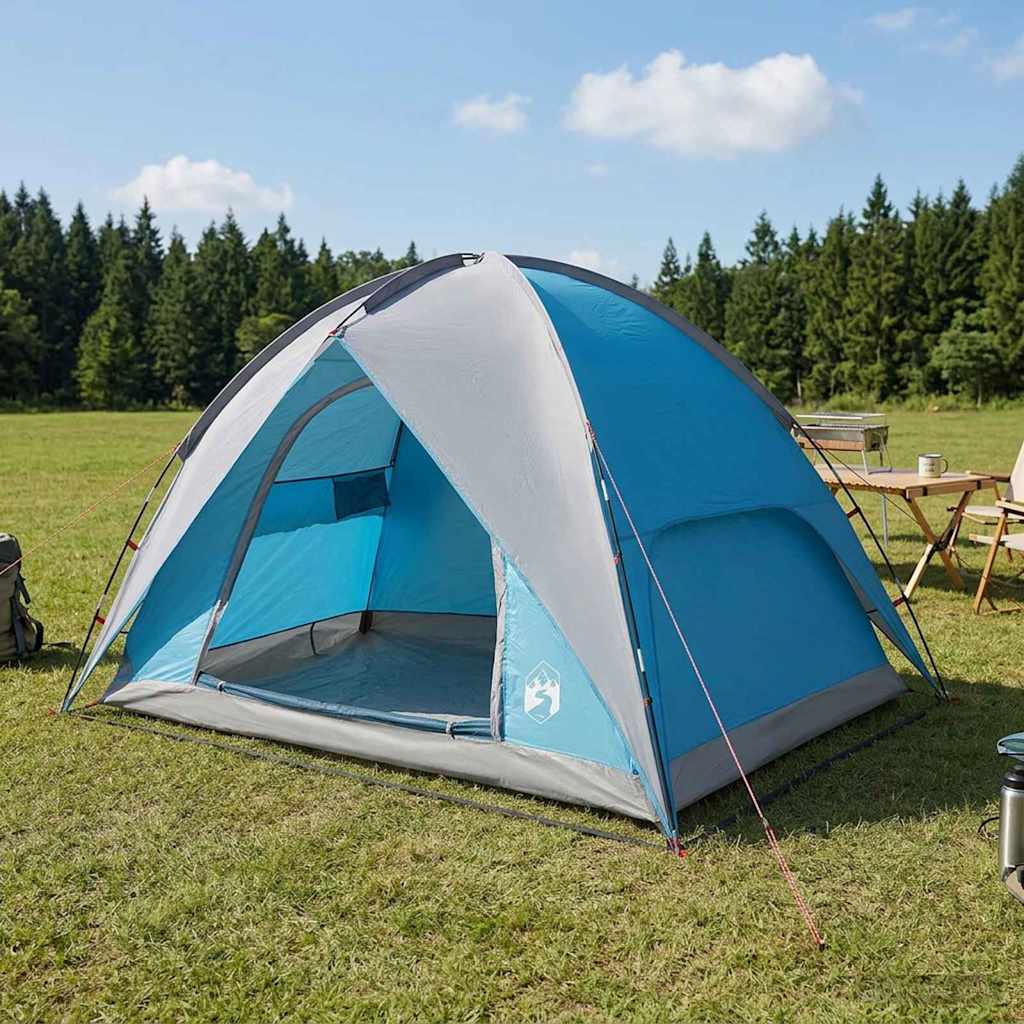 Camping Telt med Regntrekk Vanntett Blå 245 x 245 x 149 cm