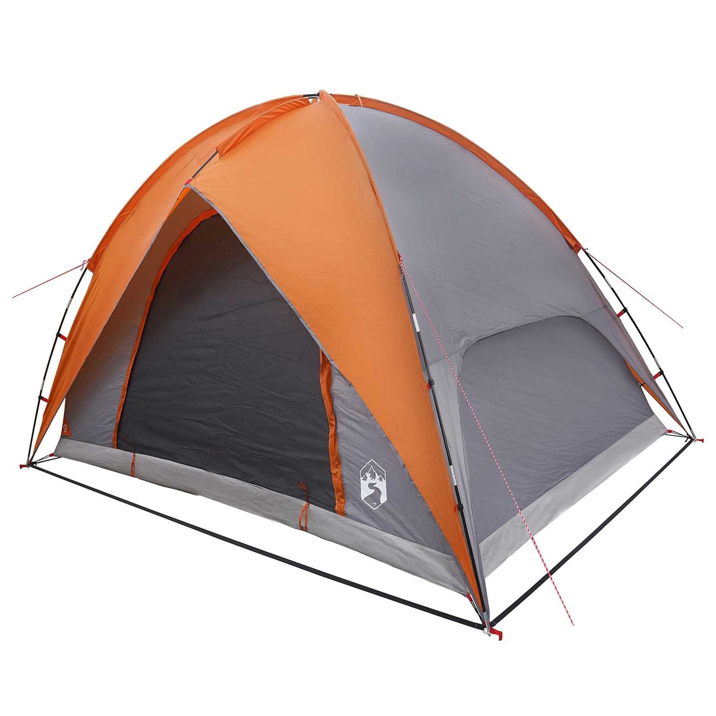 Camping Telt med Regntrekk Vanntett Kuppel Grå og Oransje