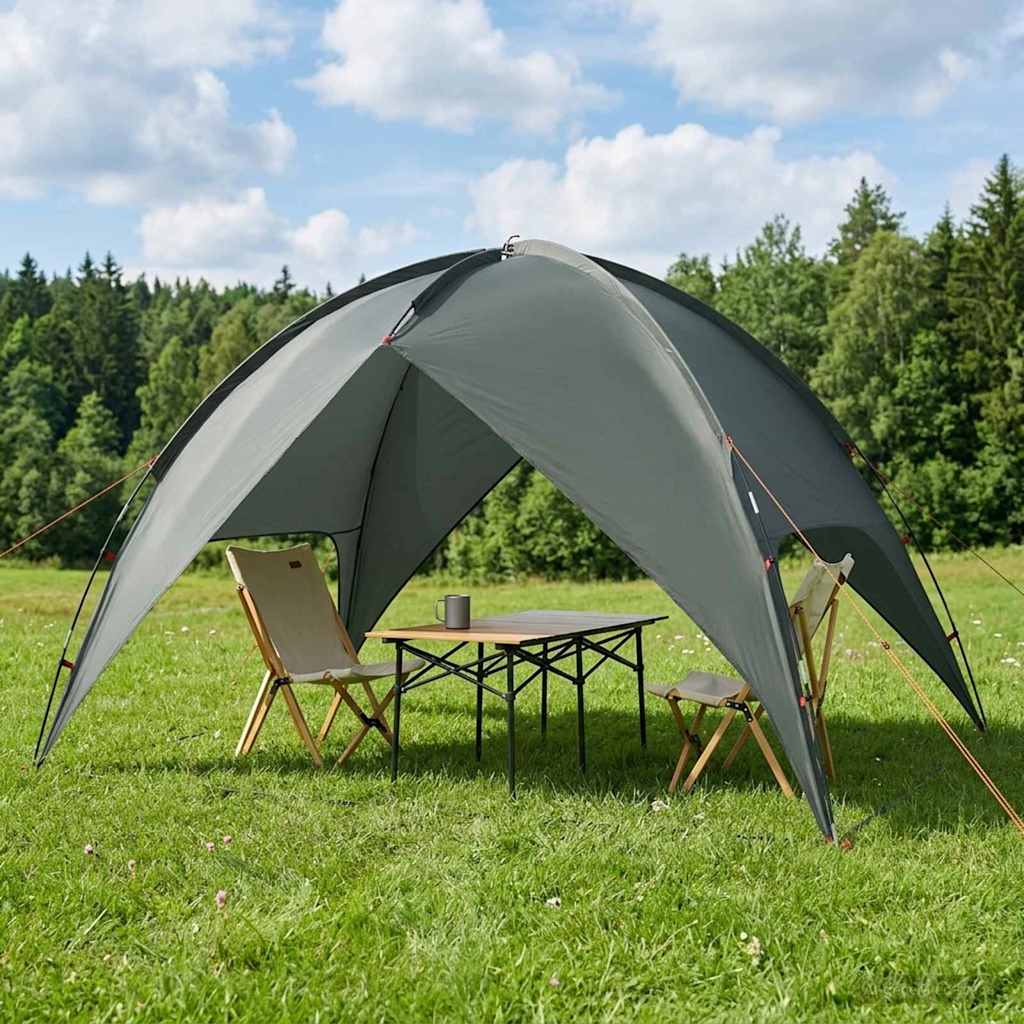 Camping Telt med Regntrekk Vanntett Kuppel Army grønn