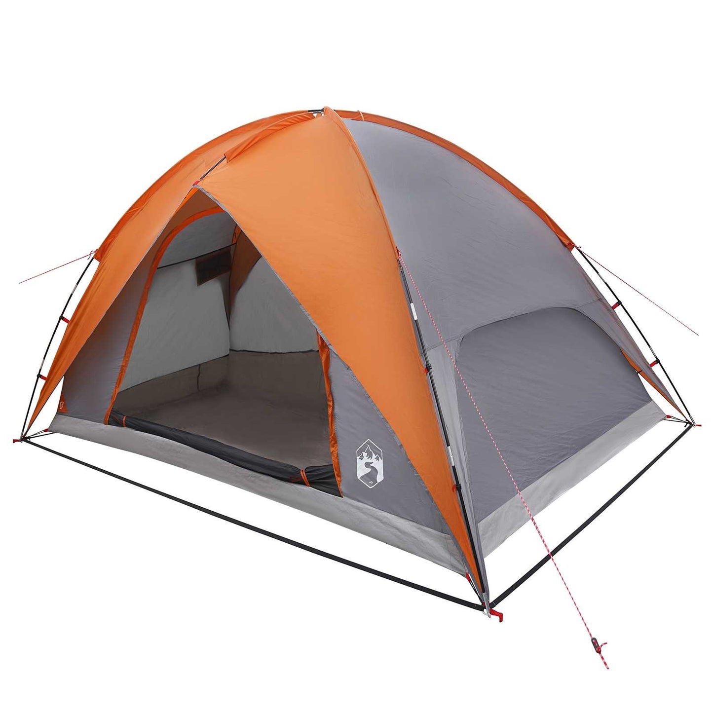 Camping Telt med Regntrekk Vanntett Kuppel Grå og Oransje