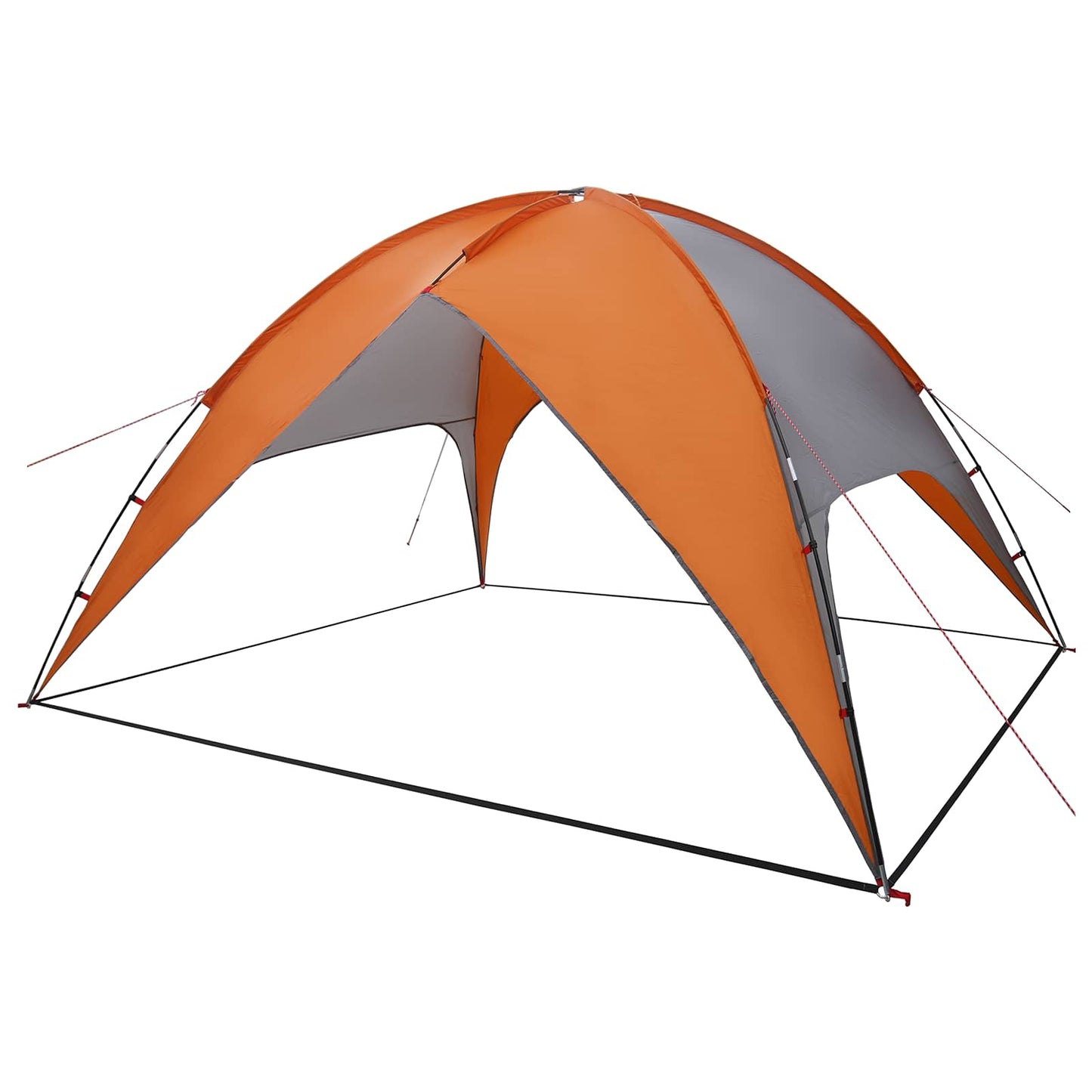 Camping Telt med Regntrekk Vanntett Kuppel Grå og Oransje