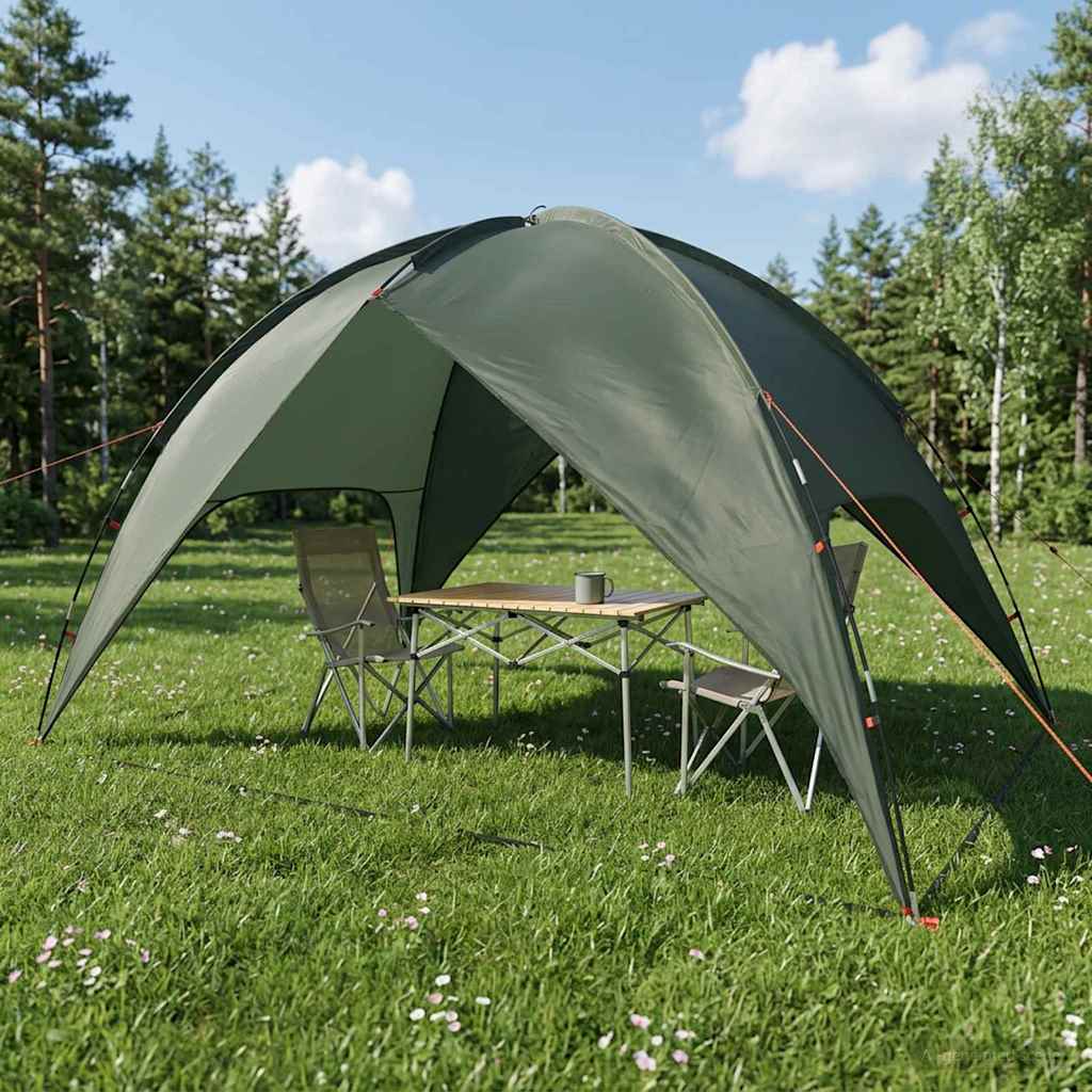 Camping Telt med Regntrekk Vanntett Kuppel Army grønn