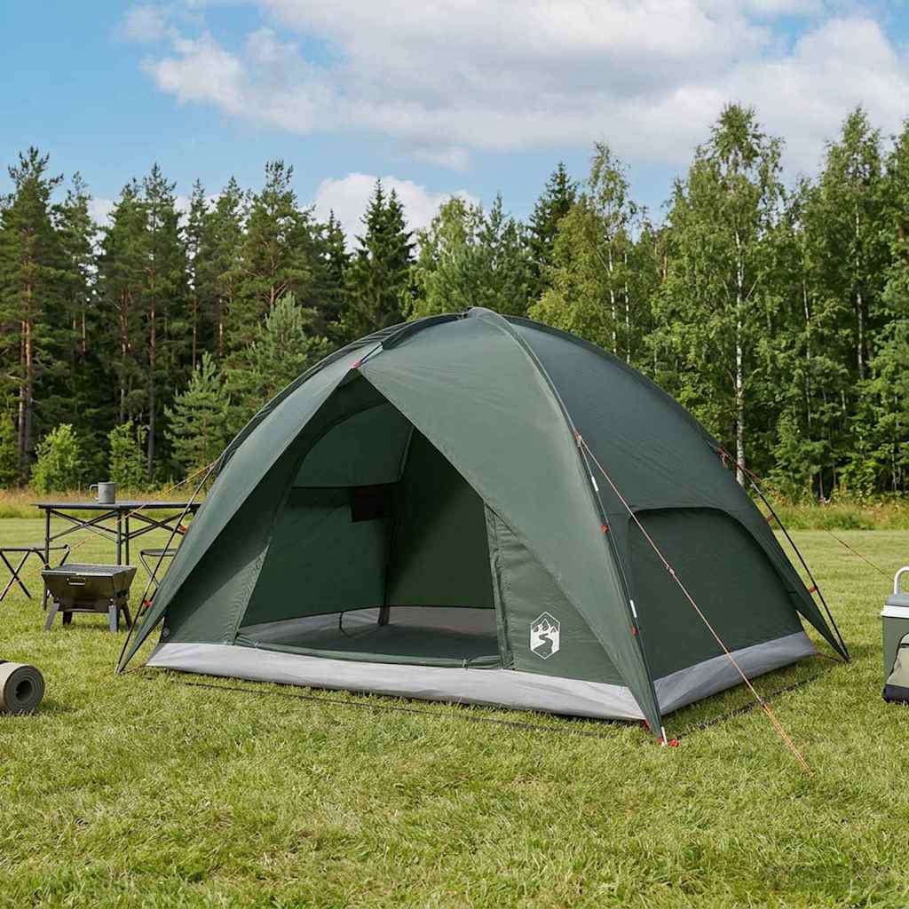 Camping Telt med Regntrekk Vanntett Kuppel Army grønn