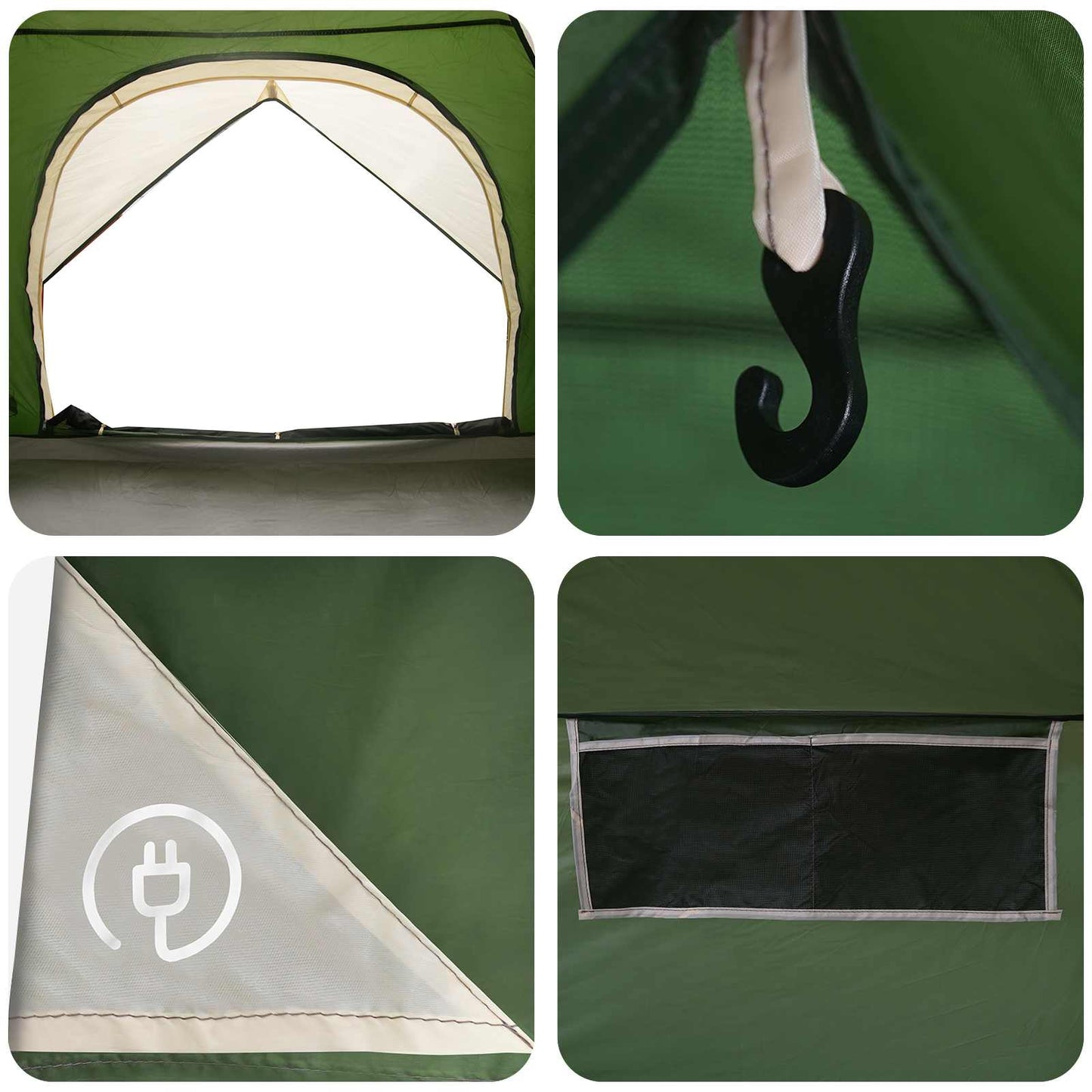 Camping Telt med Regntrekk Vanntett Grønn 360 x 245 x 185 cm