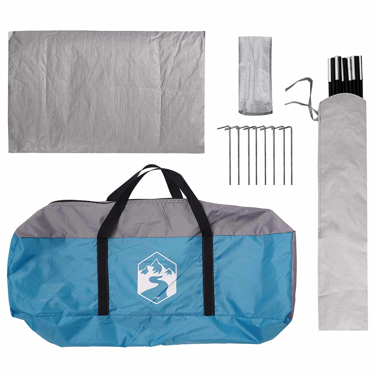 Camping Telt med Regntrekk Vanntett Blå 360 x 245 x 185 cm