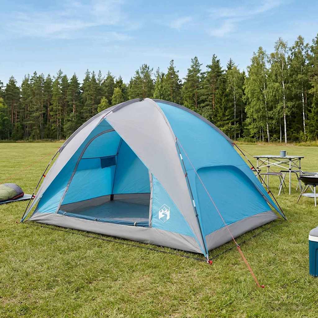 Camping Telt med Regntrekk Vanntett Blå 360 x 245 x 185 cm