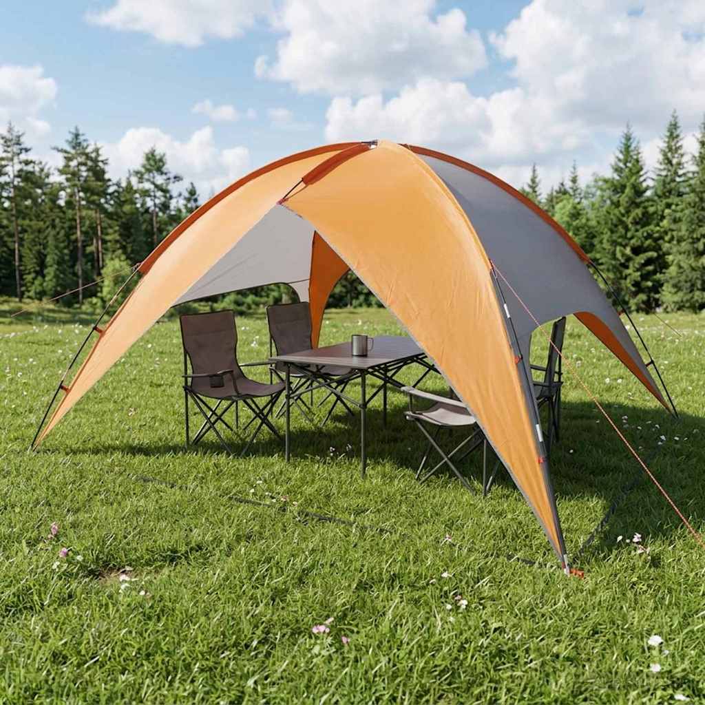 Camping Telt med Regntrekk Vanntett Kuppel Grå og Oransje