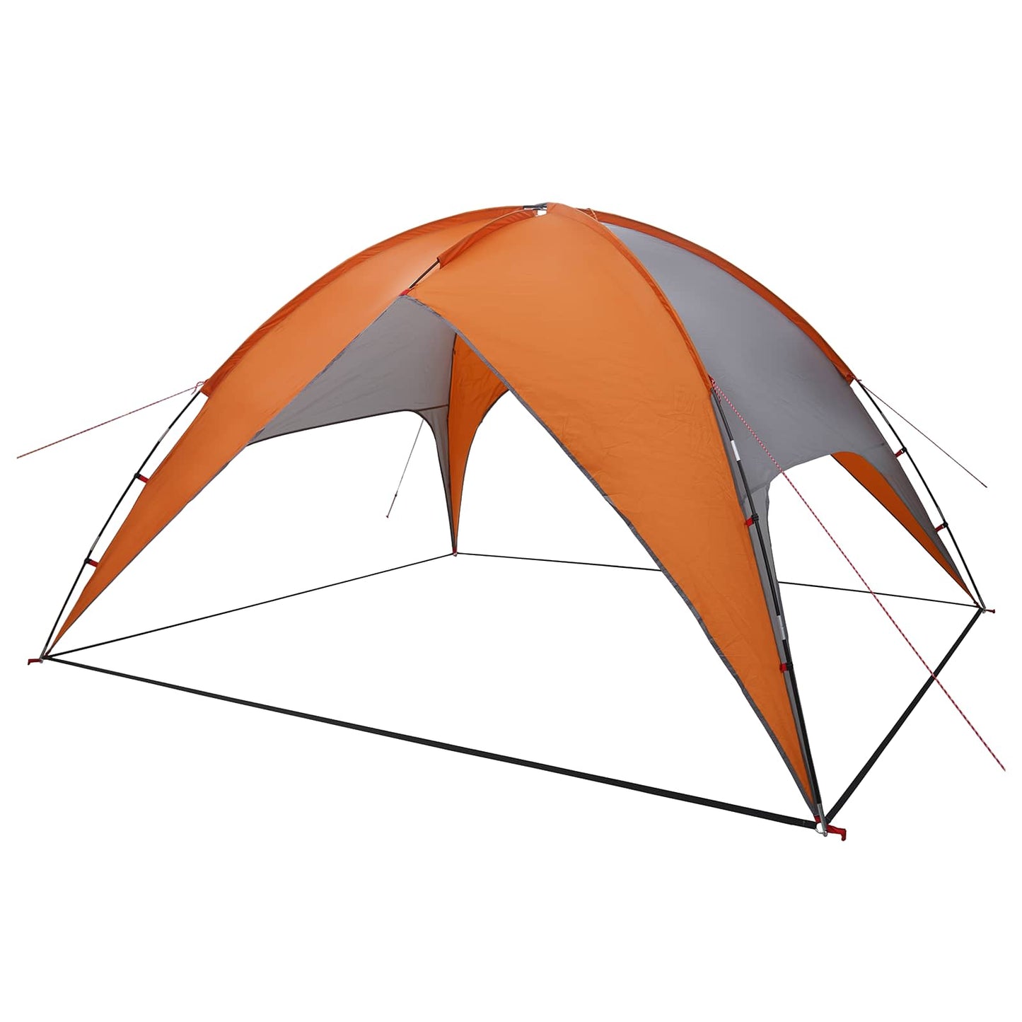 Camping Telt med Regntrekk Vanntett Kuppel Grå og Oransje