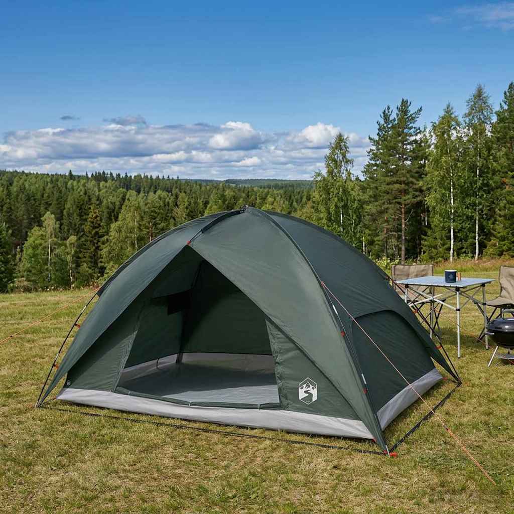 Camping Telt med Regntrekk Vanntett Kuppel Army grønn