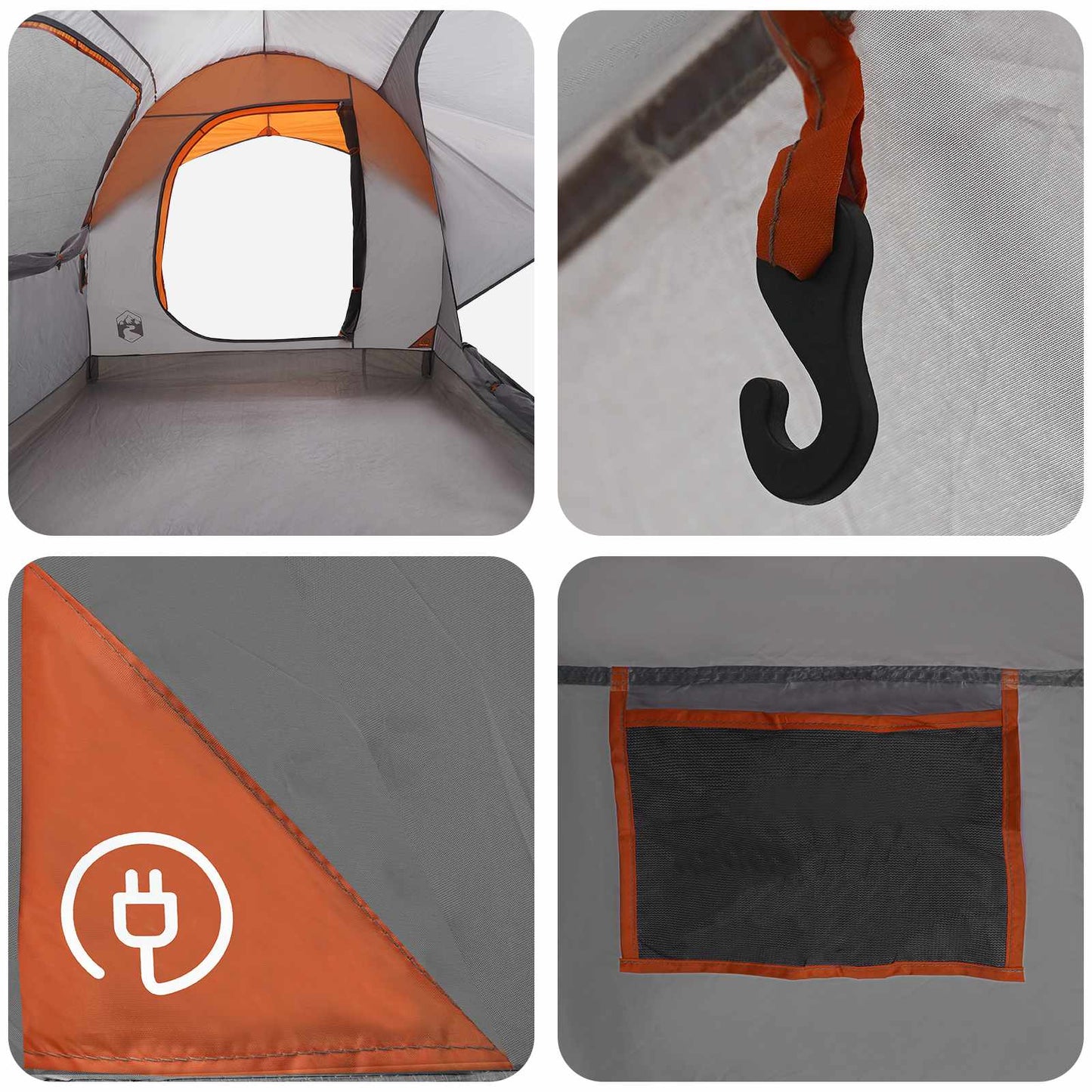 Bil telt Grå og Oransje 239 x 210 x 210 cm Polyester og stål