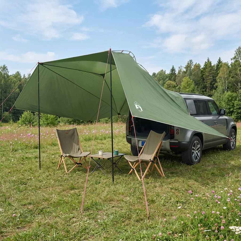 Bil telt med tak Grønn 350 x 250 cm Polyester og stål