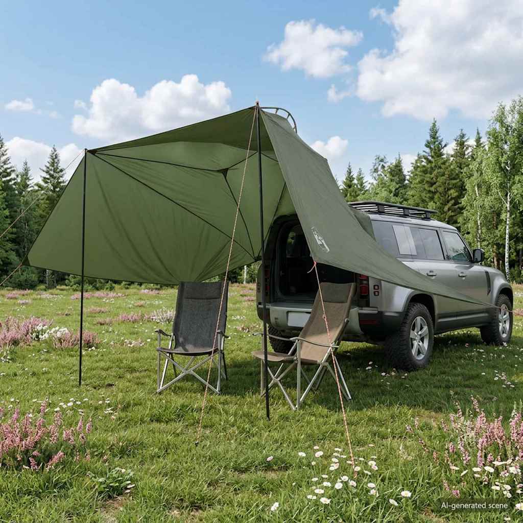Bil telt med tak Army grønn 350 x 250 cm Polyester og stål