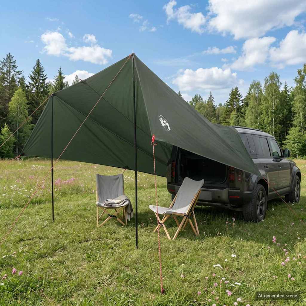 Bilmarkise Army grønn 518 x 580 x 215 cm Polyester og stål