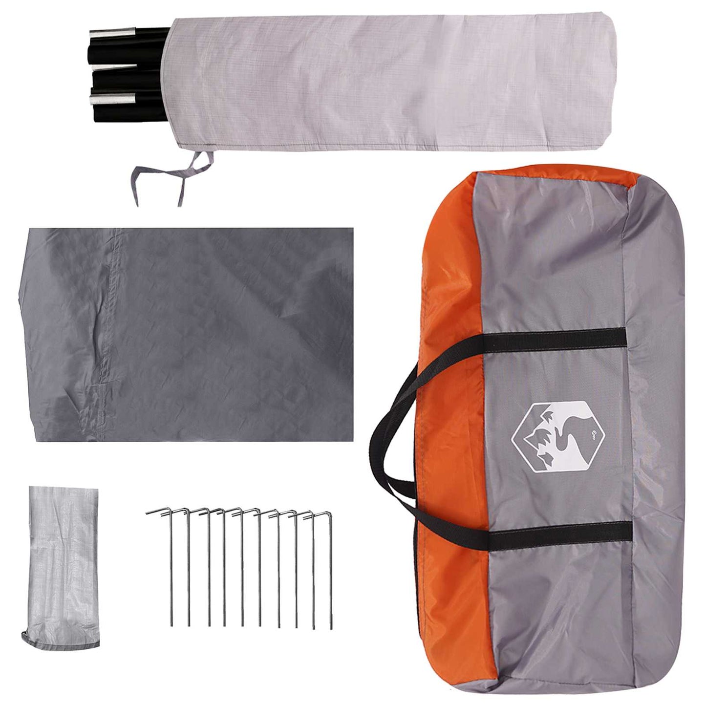 Bakluke Markise Vanntett Grå og Oransje 405 x 280 x 220 cm
