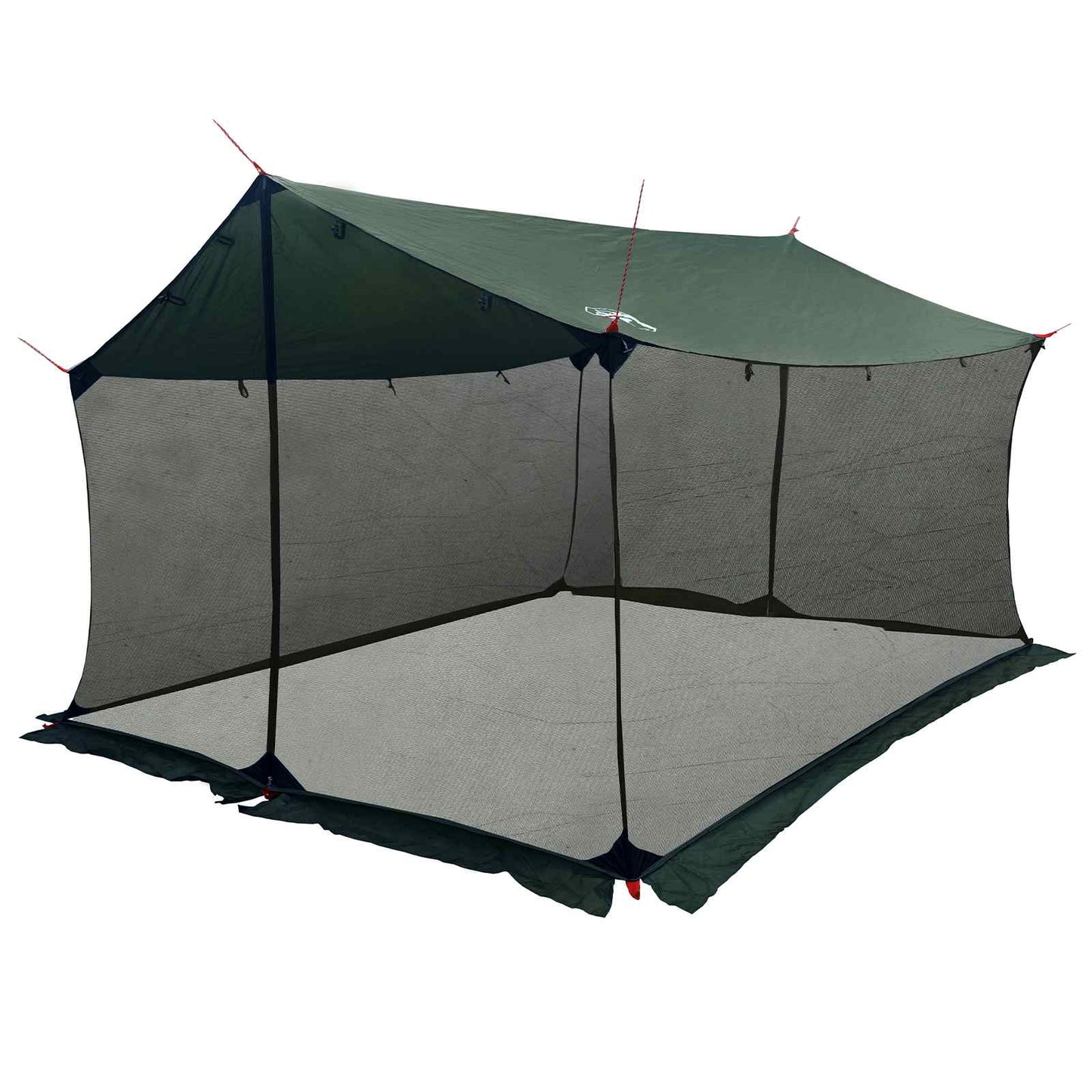 Camping tarp med nettingvegger Army grønn 340 x 260 x 220 cm